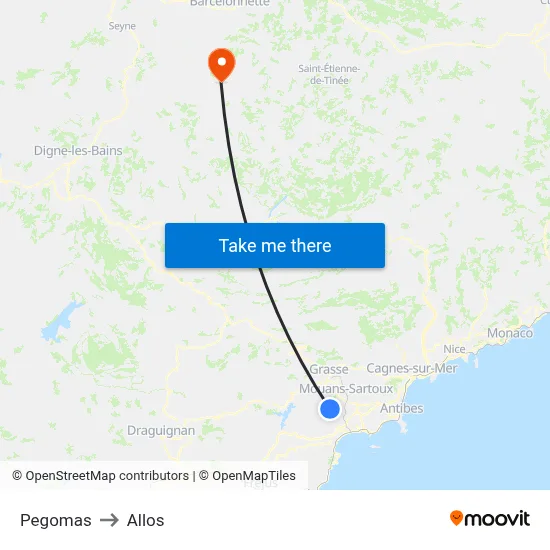 Pegomas to Allos map