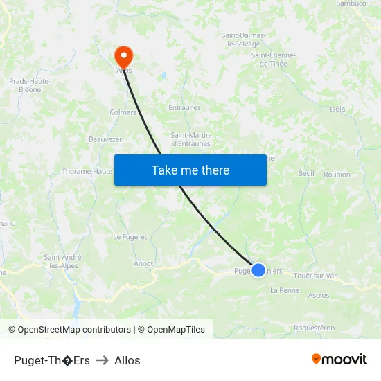 Puget-Th�Ers to Allos map