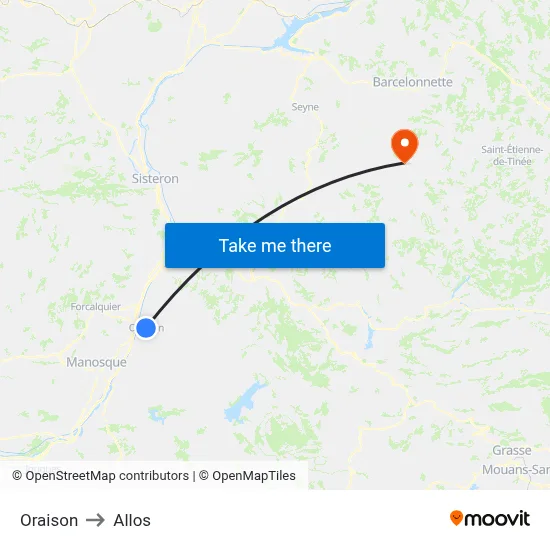 Oraison to Allos map