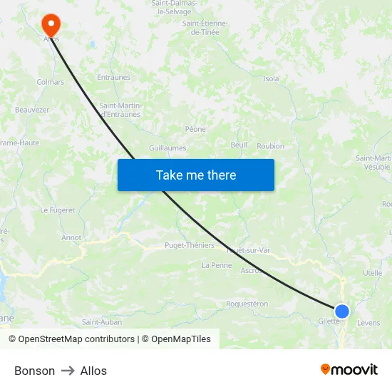 Bonson to Allos map
