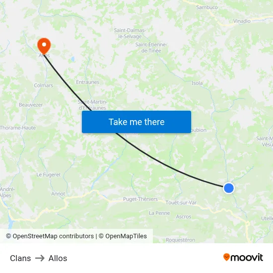 Clans to Allos map