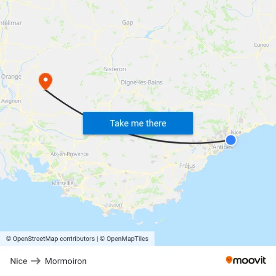 Nice to Mormoiron map