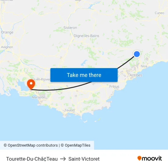 Tourette-Du-Chã¢Teau to Saint-Victoret map