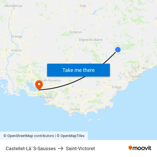 Castellet-Lã¨S-Sausses to Saint-Victoret map