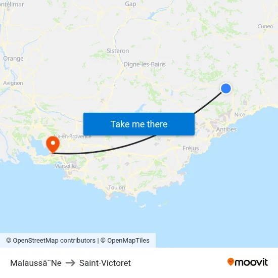 Malaussã¨Ne to Saint-Victoret map