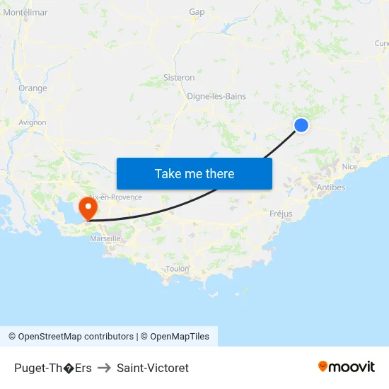 Puget-Th�Ers to Saint-Victoret map