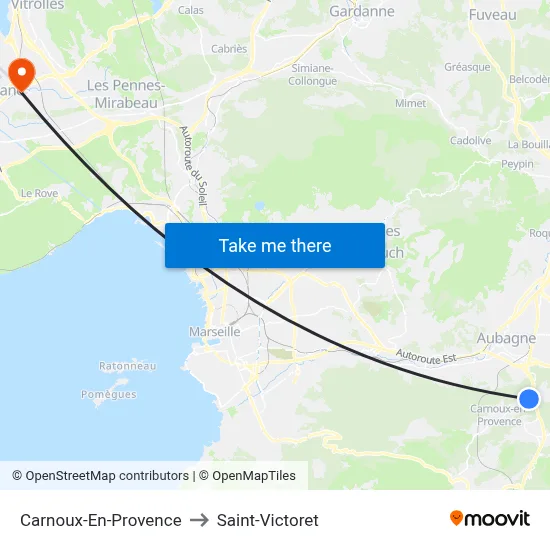 Carnoux-En-Provence to Saint-Victoret map