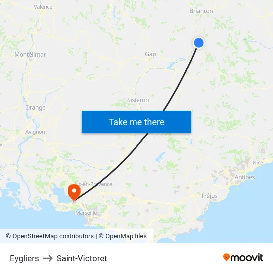 Eygliers to Saint-Victoret map