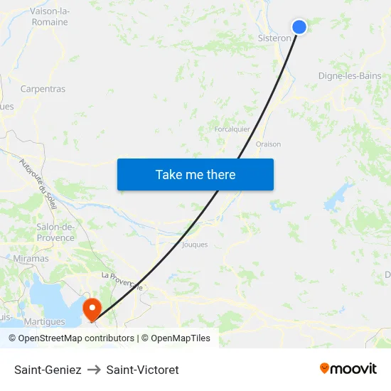 Saint-Geniez to Saint-Victoret map