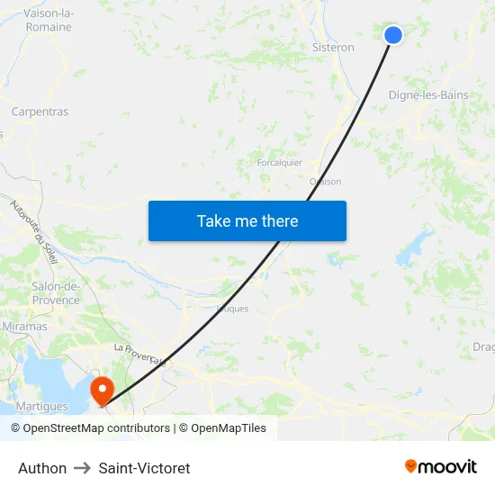 Authon to Saint-Victoret map