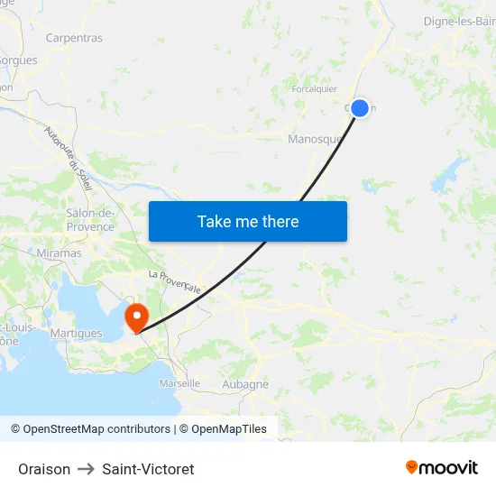 Oraison to Saint-Victoret map
