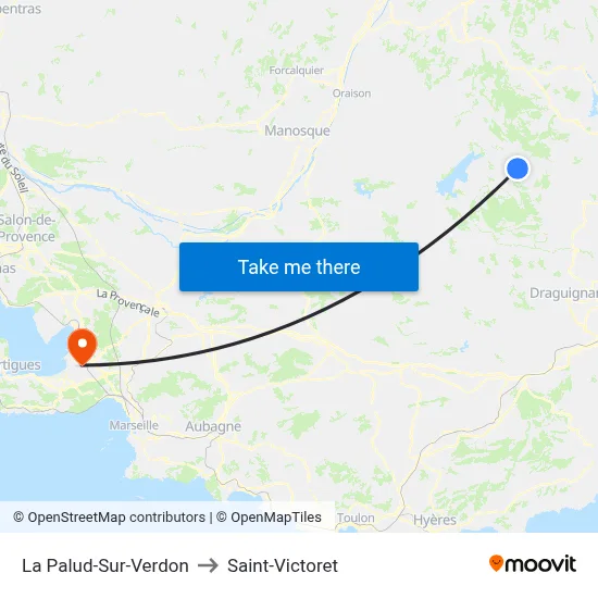La Palud-Sur-Verdon to Saint-Victoret map