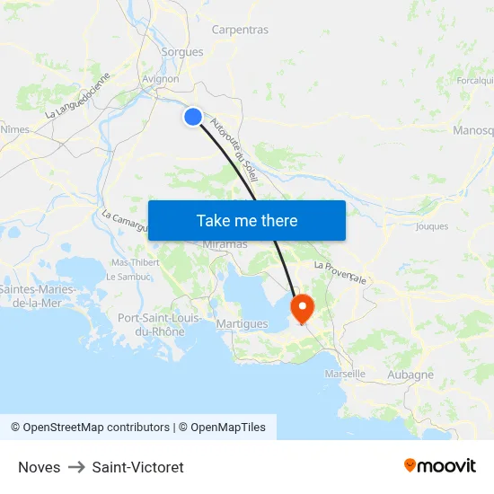 Noves to Saint-Victoret map