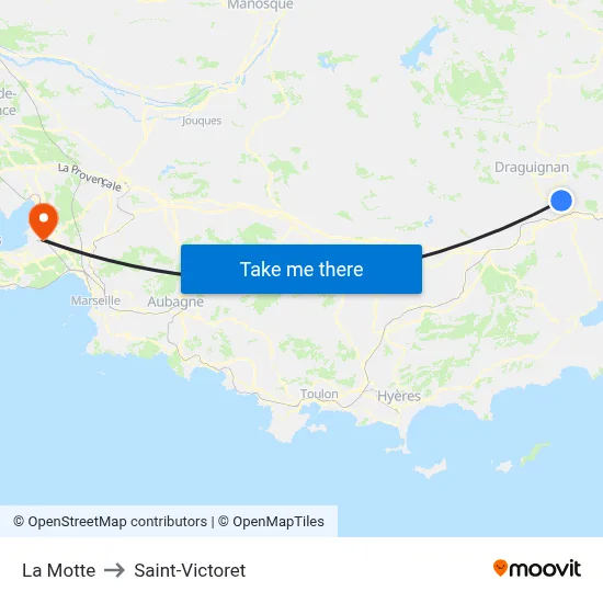 La Motte to Saint-Victoret map