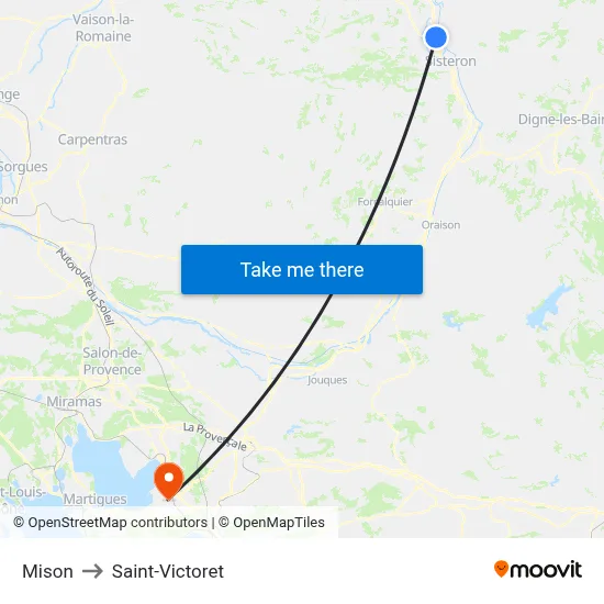 Mison to Saint-Victoret map