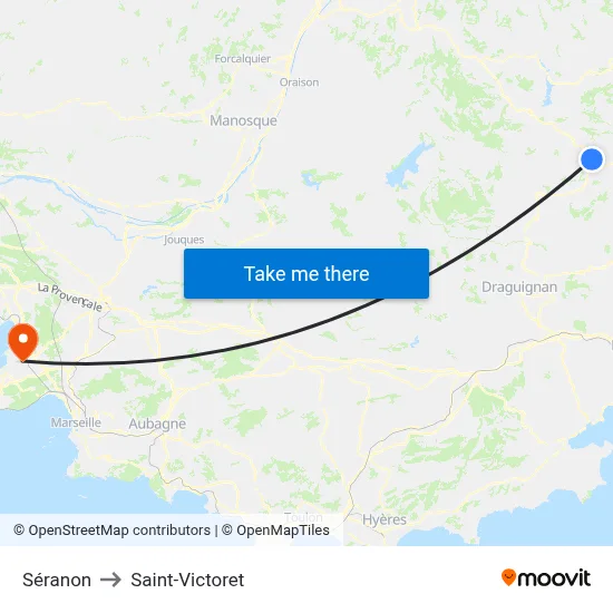 Séranon to Saint-Victoret map