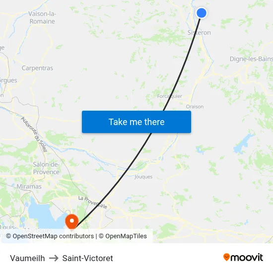 Vaumeilh to Saint-Victoret map