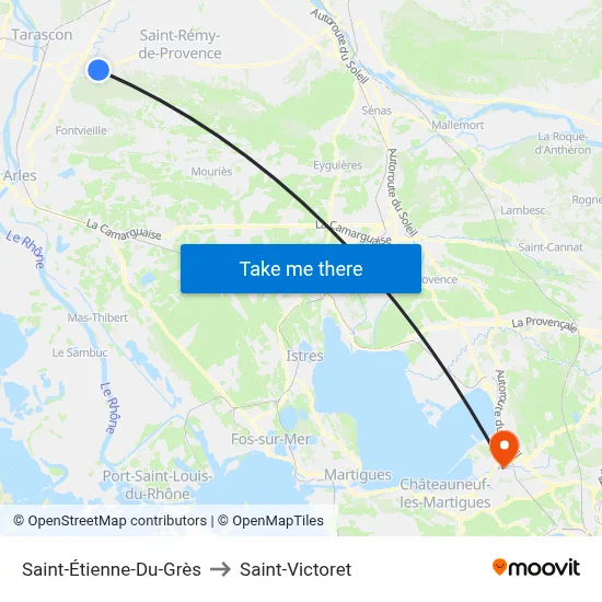 Saint-Étienne-Du-Grès to Saint-Victoret map