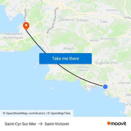 Saint-Cyr-Sur-Mer to Saint-Victoret map