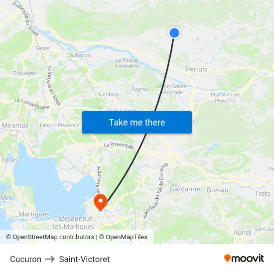 Cucuron to Saint-Victoret map