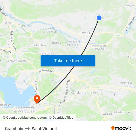 Grambois to Saint-Victoret map