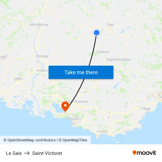 Le Saix to Saint-Victoret map