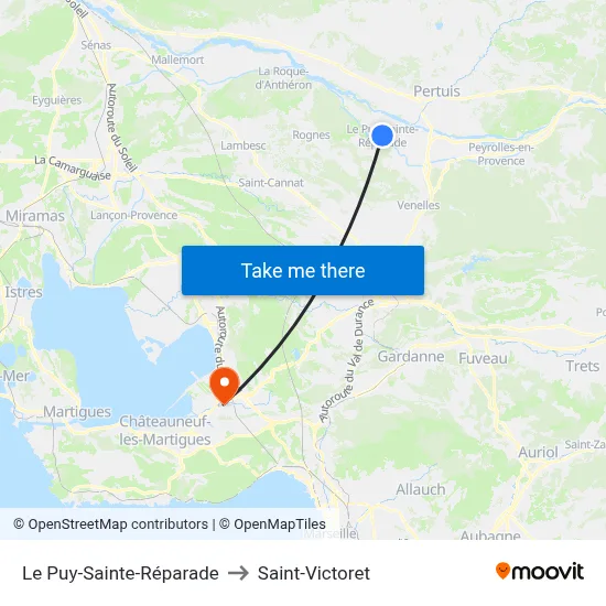 Le Puy-Sainte-Réparade to Saint-Victoret map