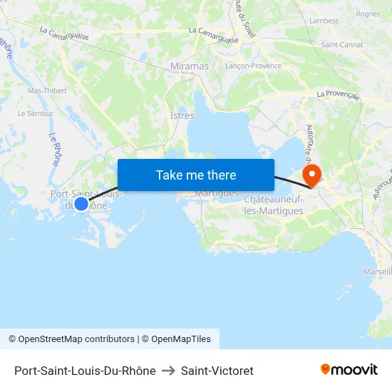 Port-Saint-Louis-Du-Rhône to Saint-Victoret map