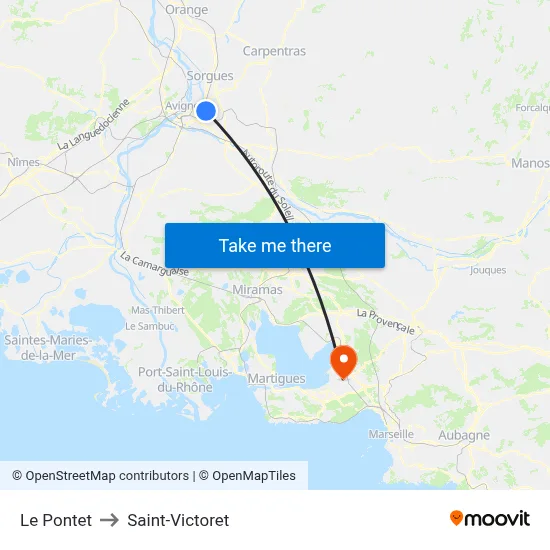 Le Pontet to Saint-Victoret map