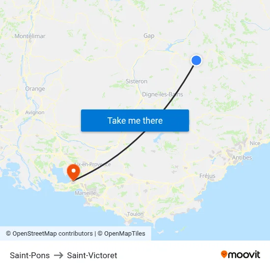 Saint-Pons to Saint-Victoret map