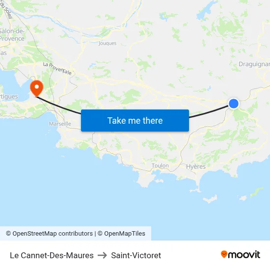 Le Cannet-Des-Maures to Saint-Victoret map