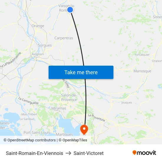 Saint-Romain-En-Viennois to Saint-Victoret map