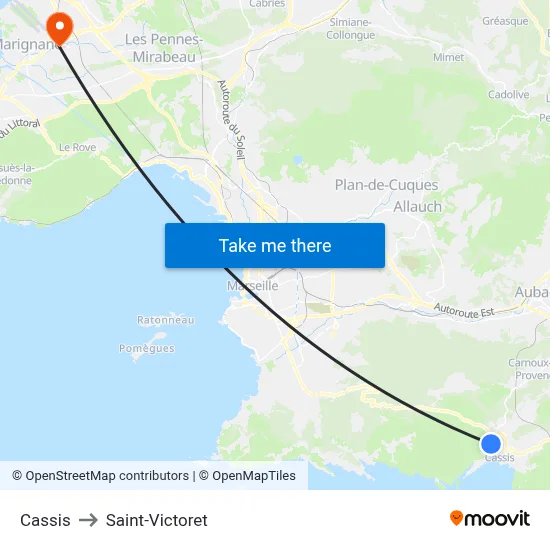 Cassis to Saint-Victoret map