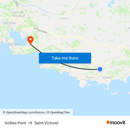Solliès-Pont to Saint-Victoret map