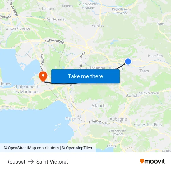 Rousset to Saint-Victoret map