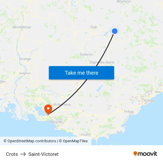Crots to Saint-Victoret map