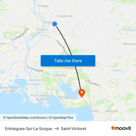 Entraigues-Sur-La-Sorgue to Saint-Victoret map