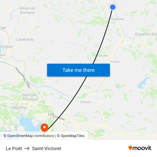 Le Poët to Saint-Victoret map