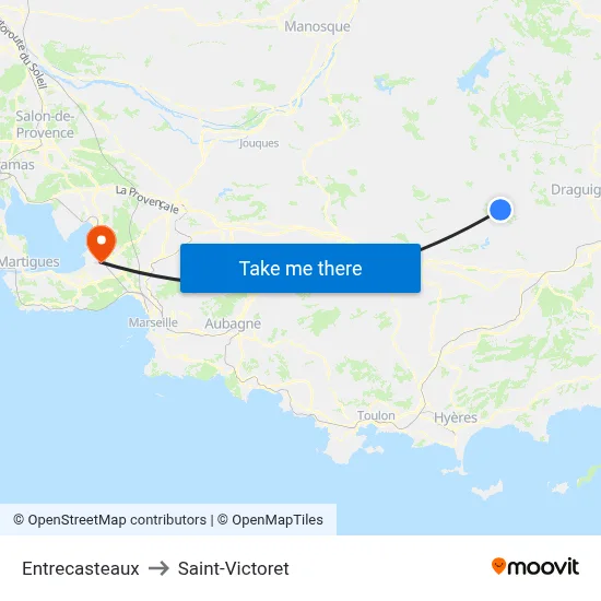 Entrecasteaux to Saint-Victoret map