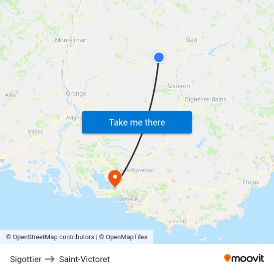 Sigottier to Saint-Victoret map