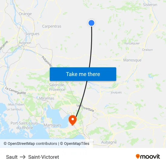 Sault to Saint-Victoret map