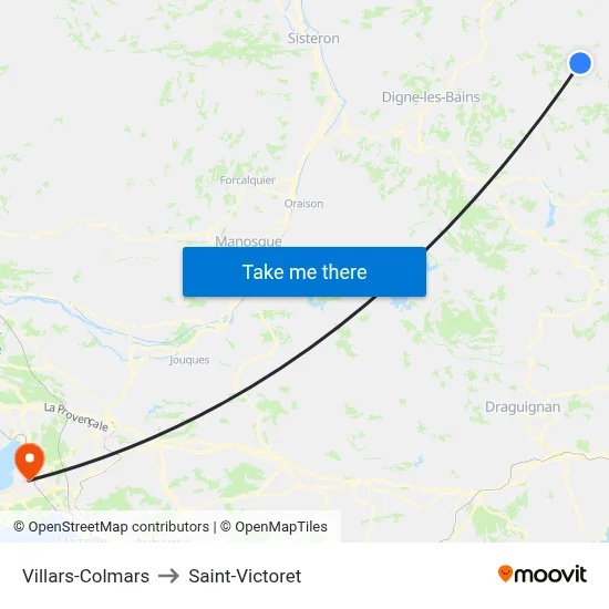 Villars-Colmars to Saint-Victoret map
