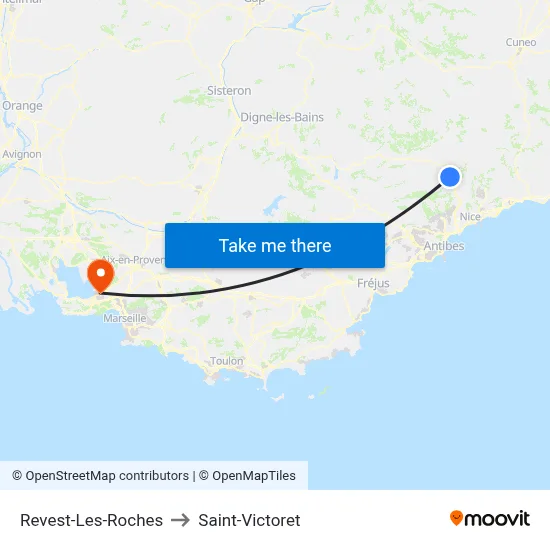 Revest-Les-Roches to Saint-Victoret map