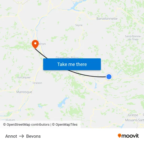 Annot to Bevons map