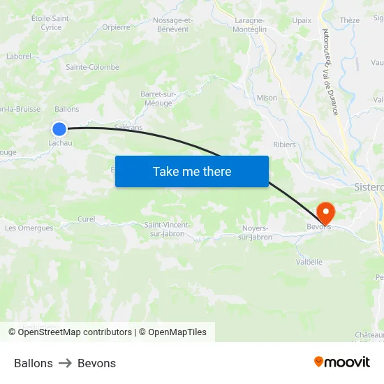 Ballons to Bevons map