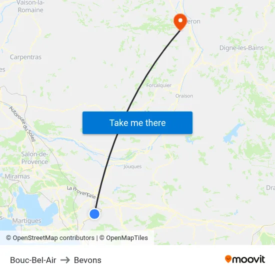 Bouc-Bel-Air to Bevons map
