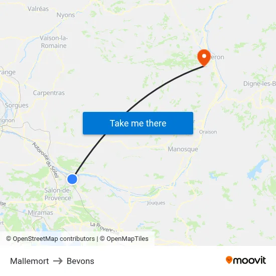 Mallemort to Bevons map