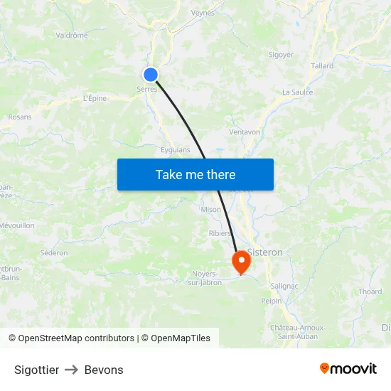 Sigottier to Bevons map