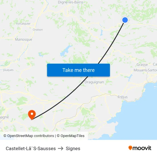 Castellet-Lã¨S-Sausses to Signes map