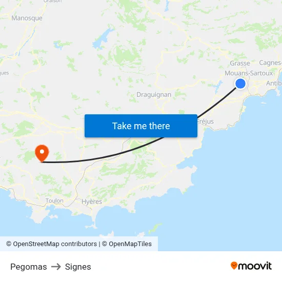 Pegomas to Signes map